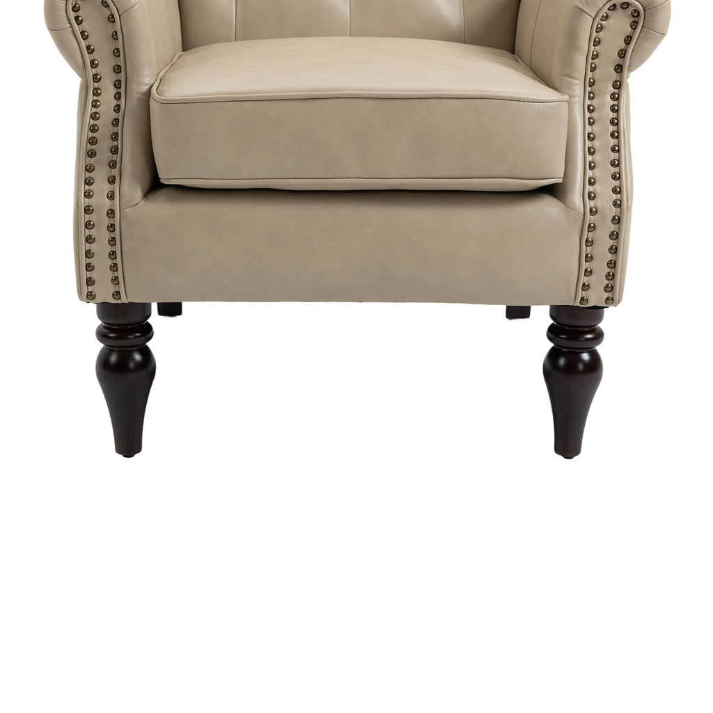 Modern Accent Armchair With Sturdy Wood Legs
