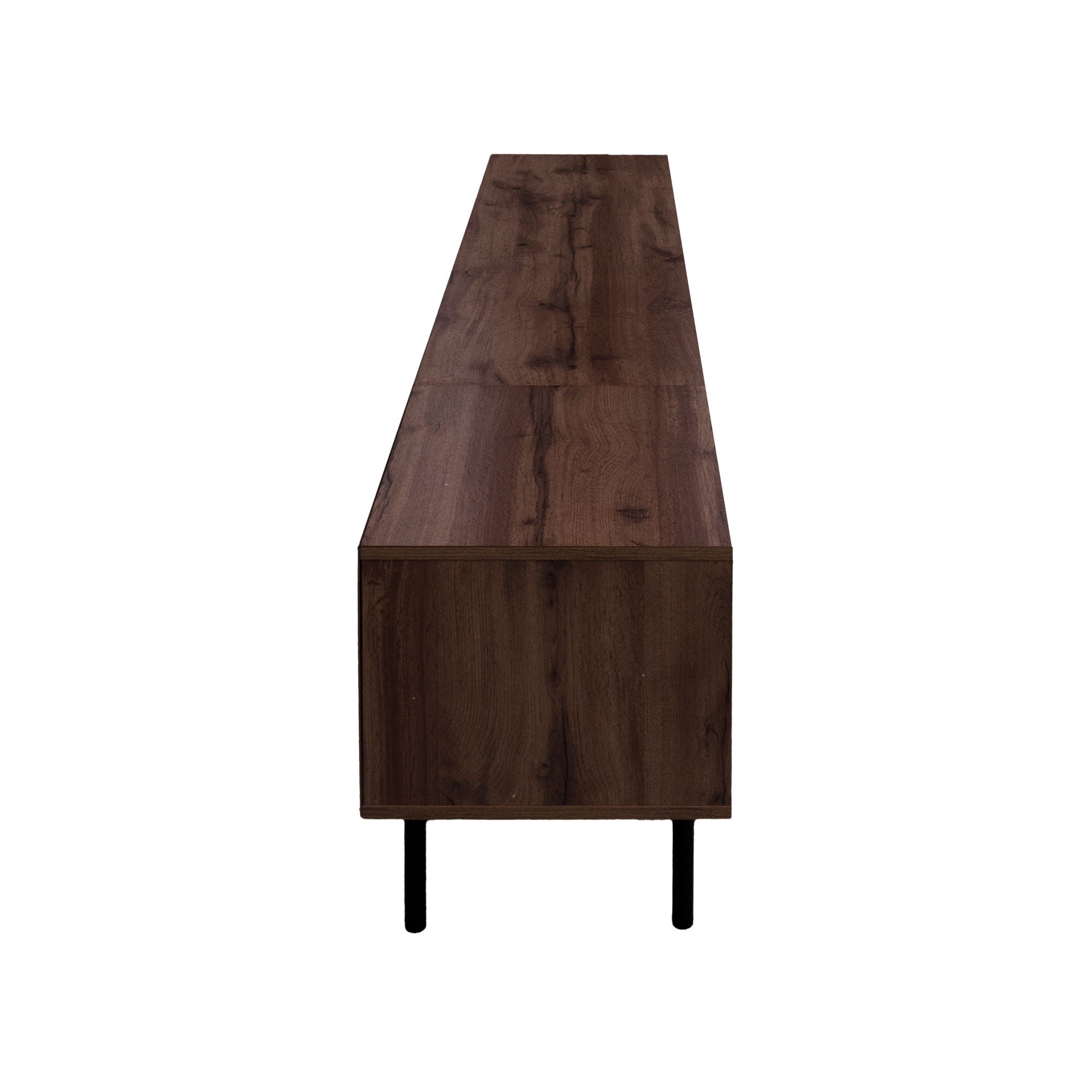 TV Stand For TVs Up To 85" With Closed Storage, Soft Closing Hinges, Living Room Entertainment Center - Walnut