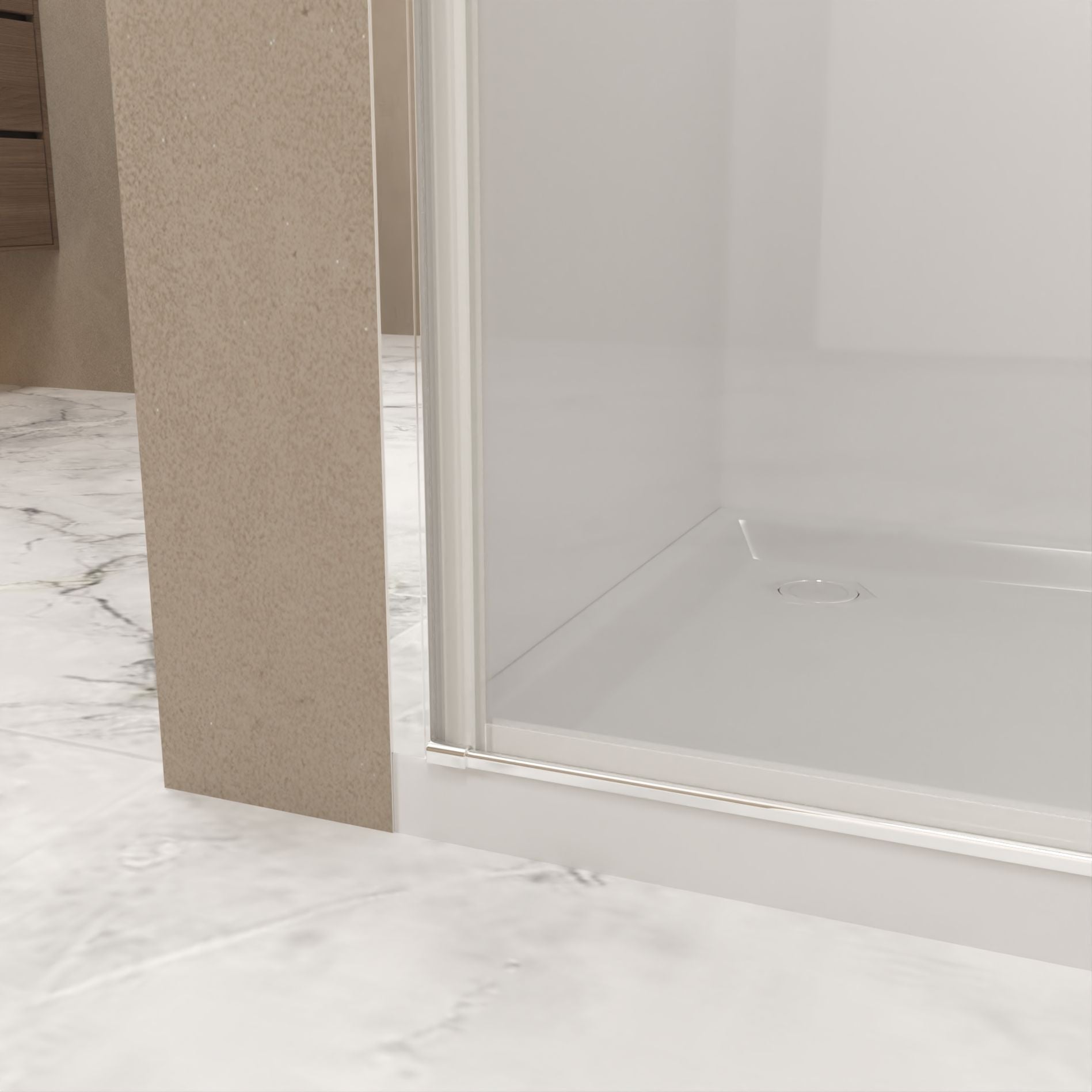 Shower Door With Glass And Explosion Proof Safety Film