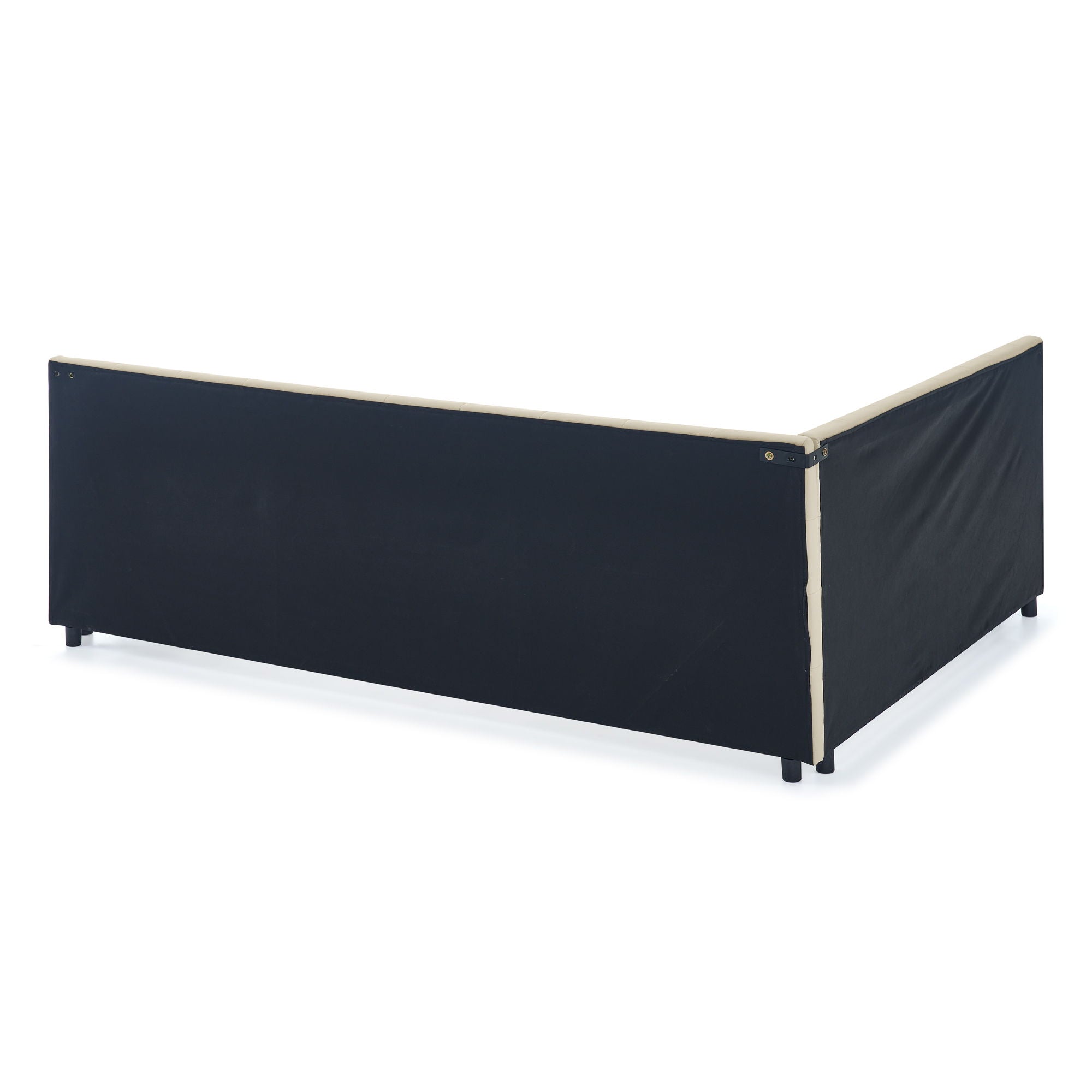 Upholstered Storage Tufted Bed Frame With Backrest And Armrests