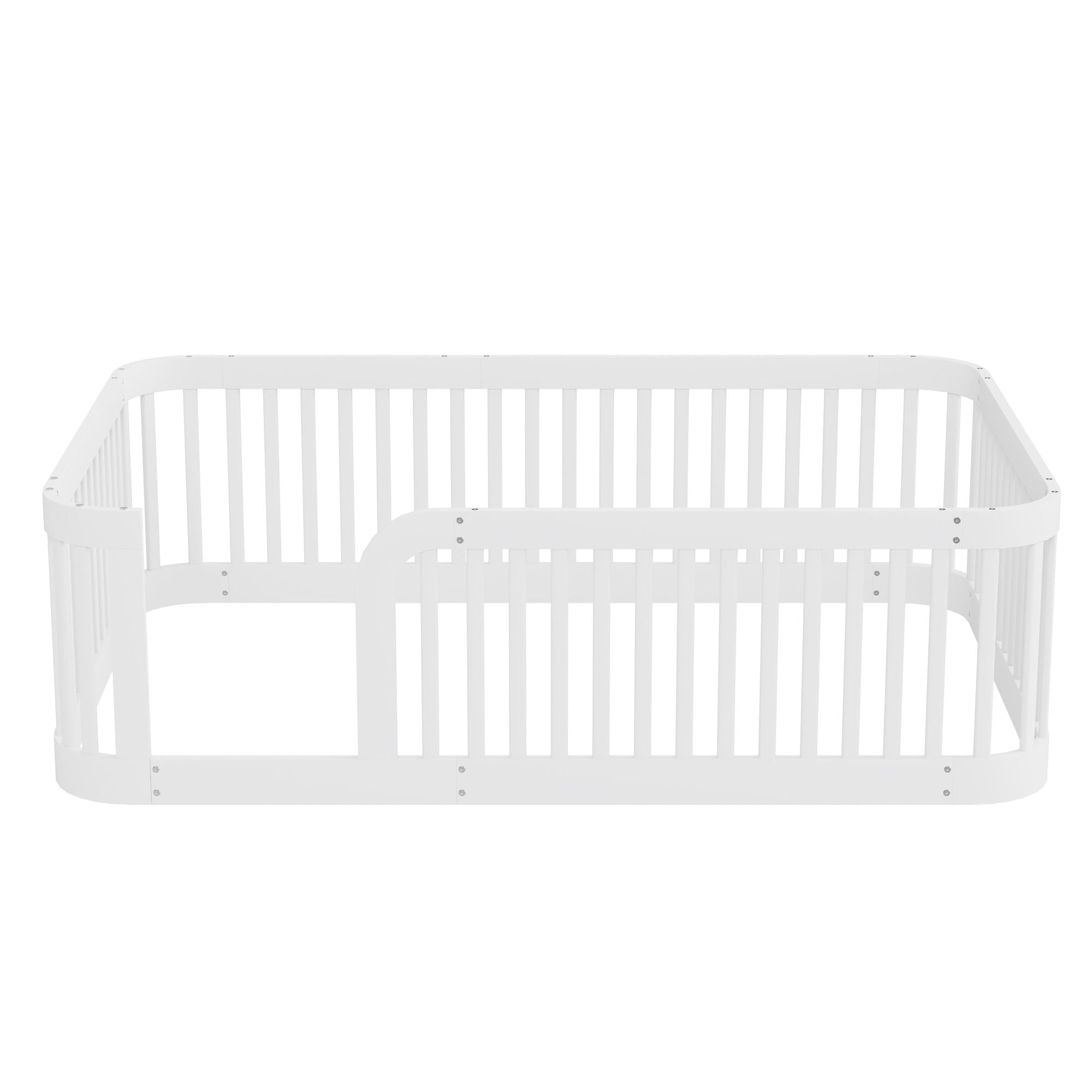 Wood Floor Bed Frame With Fence