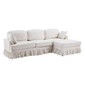 Cloud Sofa With Removable Ruffled Skirt With Ottoman And Flared Arms