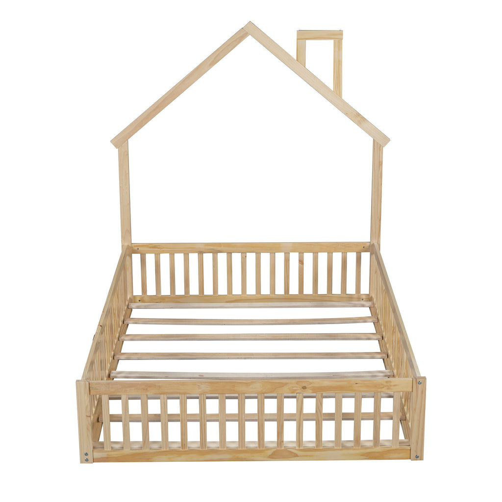 House Platform Bed With Guardrail