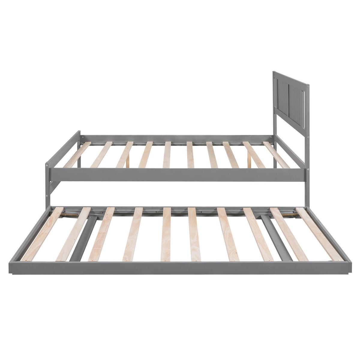 Platform Bed With Adjustable Trundle
