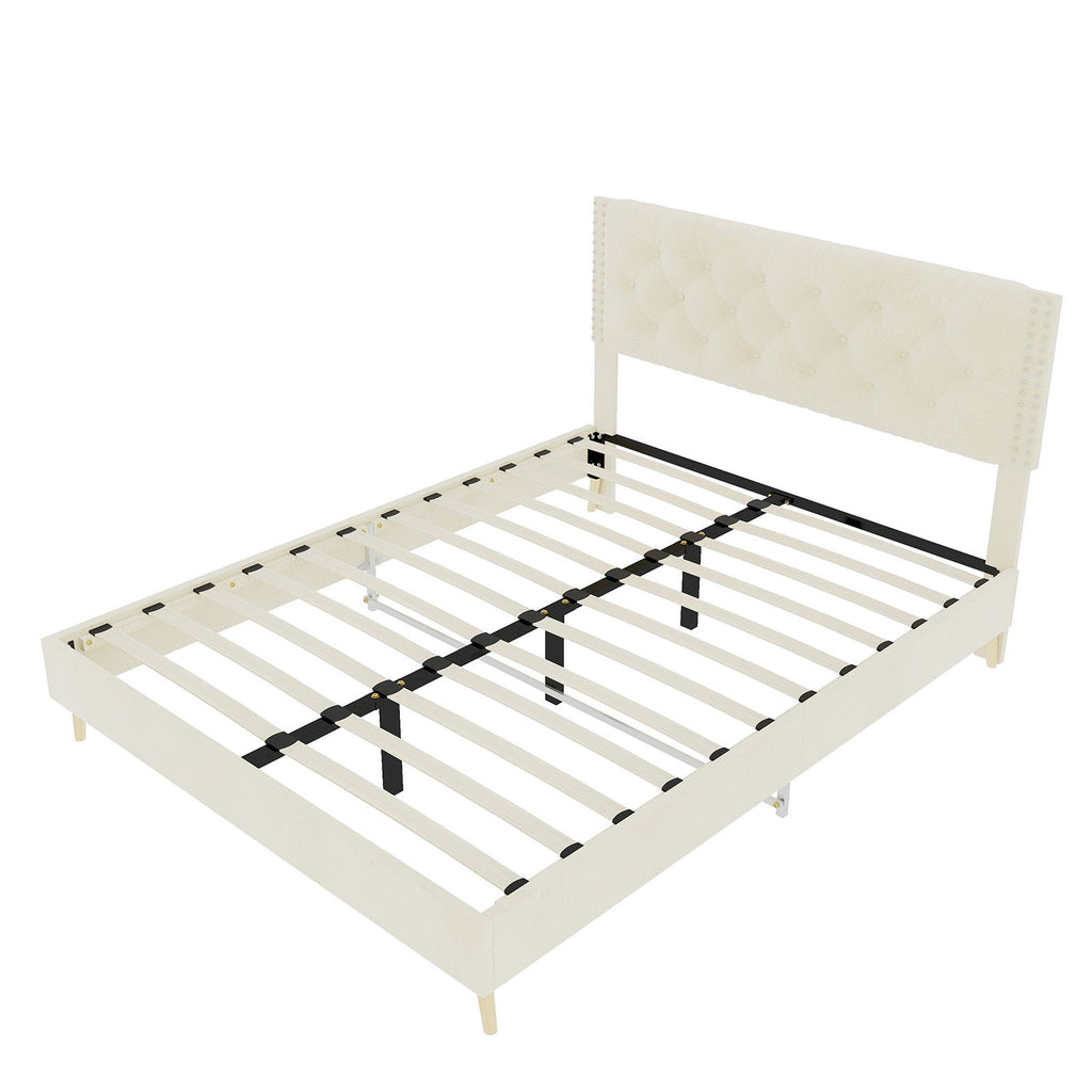 Upholstered Bed With Tufted Headboard
