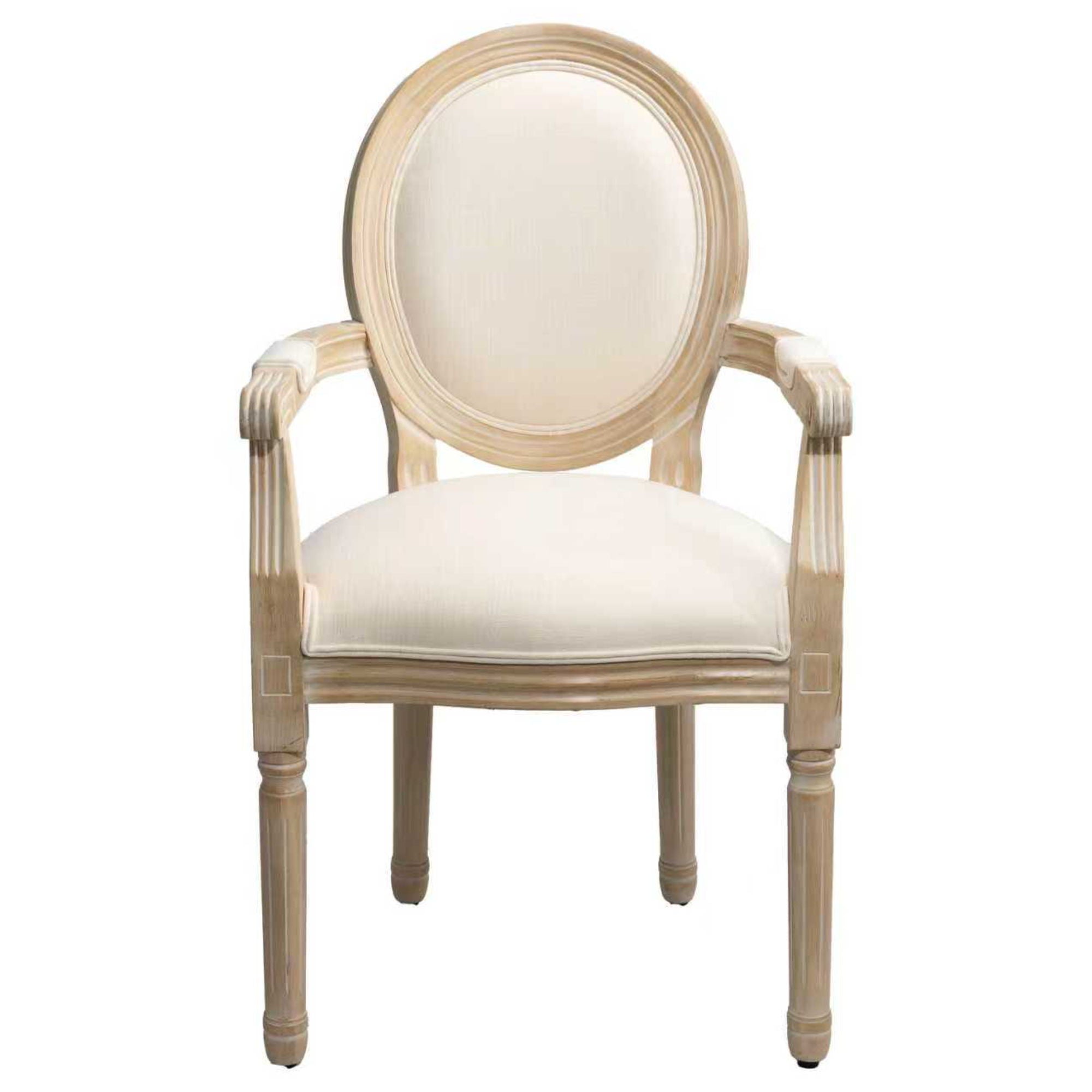 French Style Solid Wood Dining Chair (Set of 2) - Cream