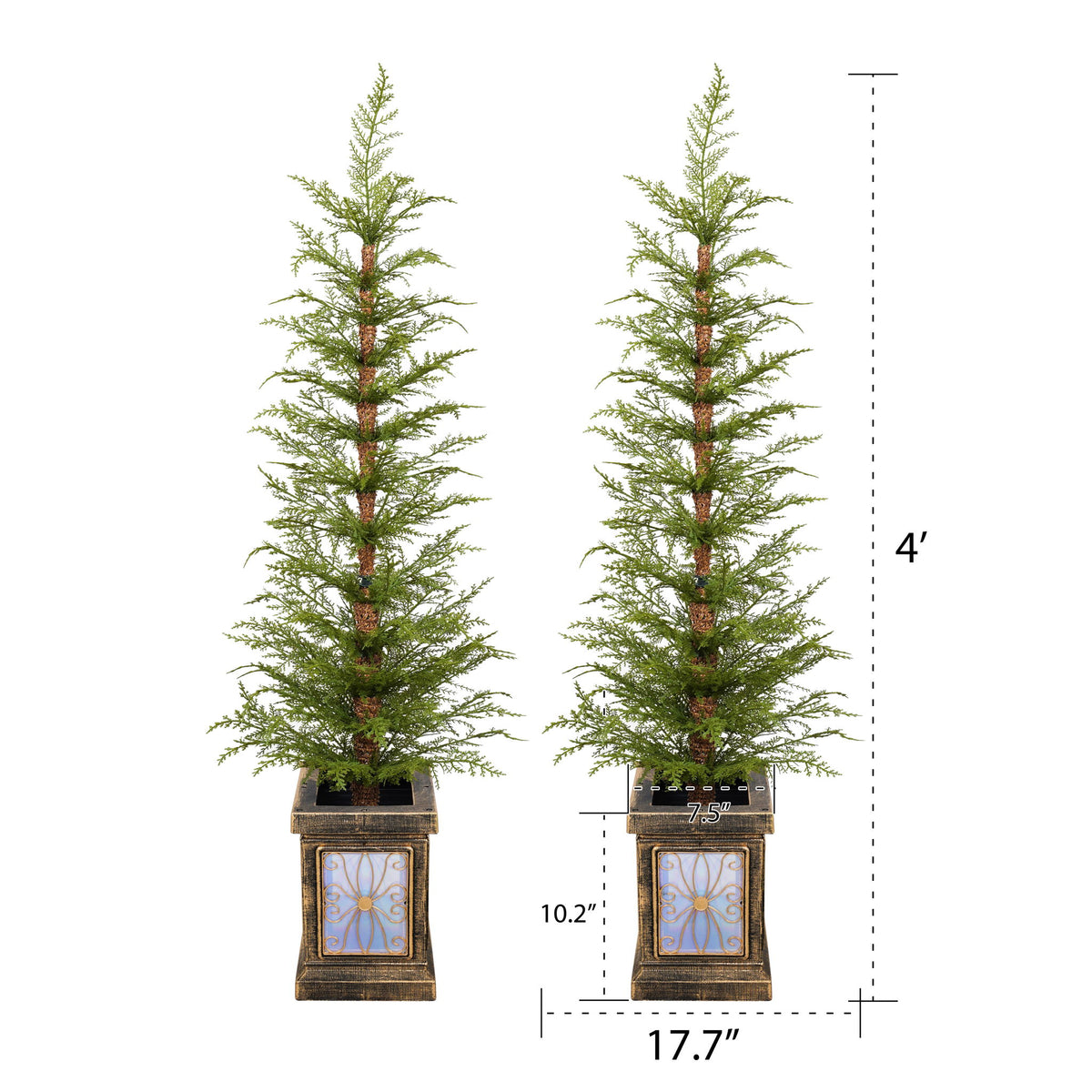 4Ft Pre Lit Artificial Christmas 2 Piece Set - Green