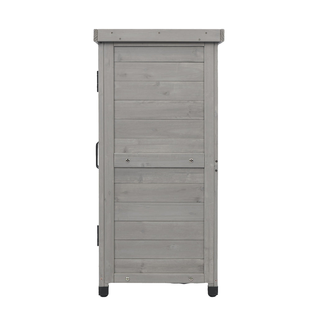 Potting Bench With Storage Cabinet And Metal Table Top For Outdoor