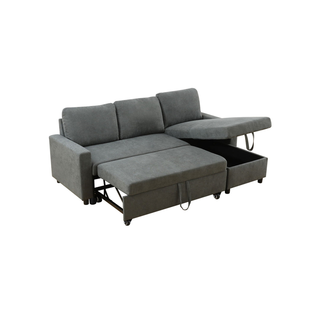 L - Shaped Convertible Sofa Bed With Storage Chaise