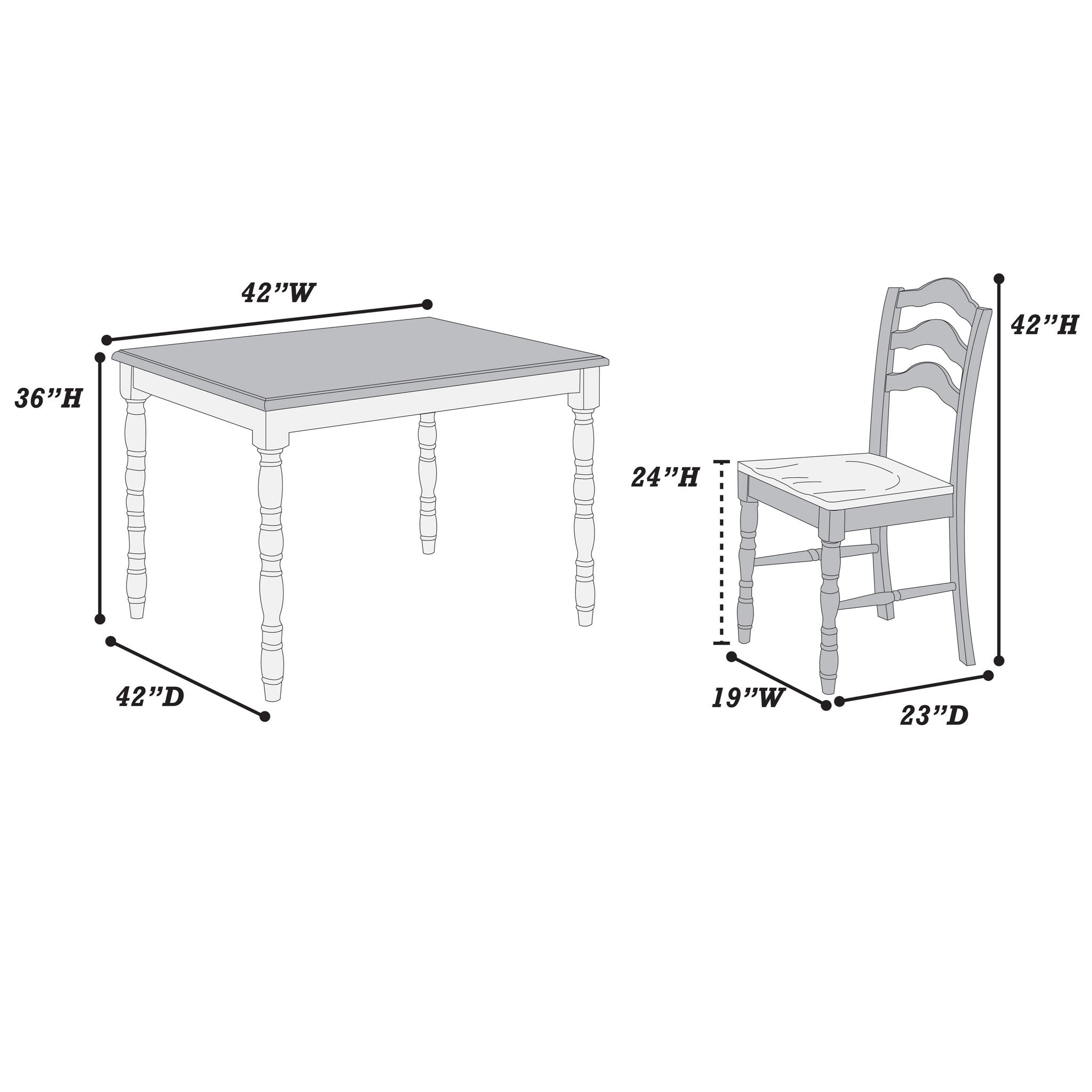 5 Piece Counter Height Dining Set With Table 4 Chairs - Oak / White