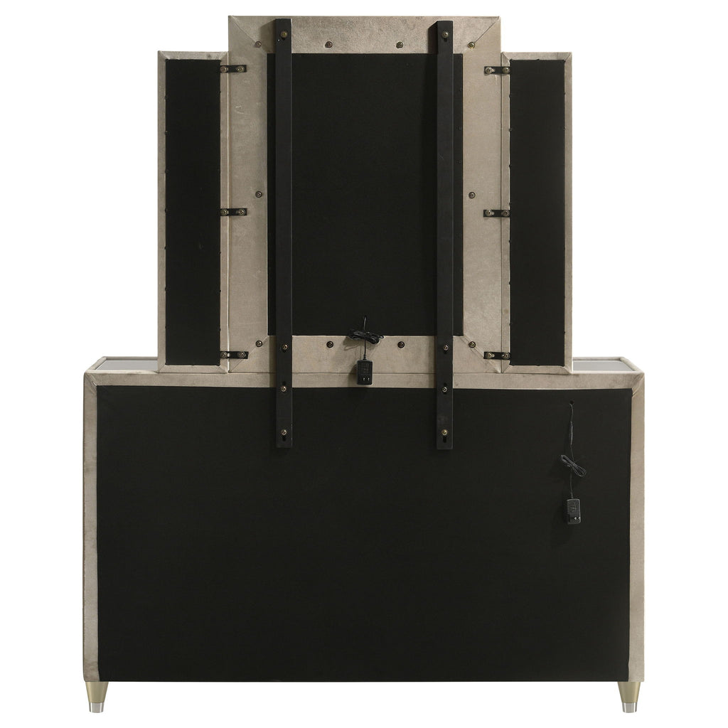 Mika - 8 Drawer LED Dresser With Mirror - Ivory