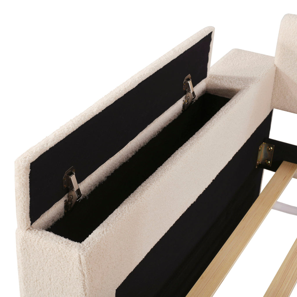 Upholstered Daybed With Storage Armrests, Trundle And Latest Integrated tooth Audio System