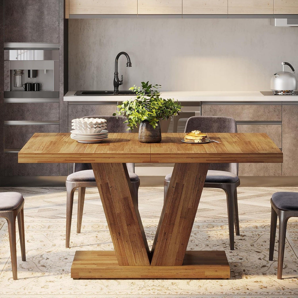 Dining Table With Pedestal Base For 4 - 6 People