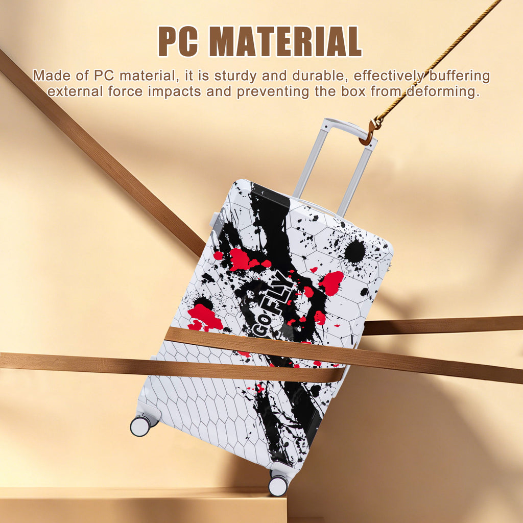 Luggage With Printed Pattern, Combination Lock