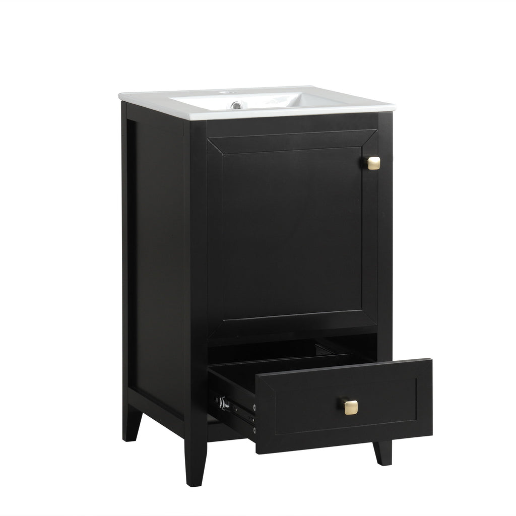 Bathroom Vanity With Sink, Soft Closing Cabinet Door, Storage Rack And Drawer