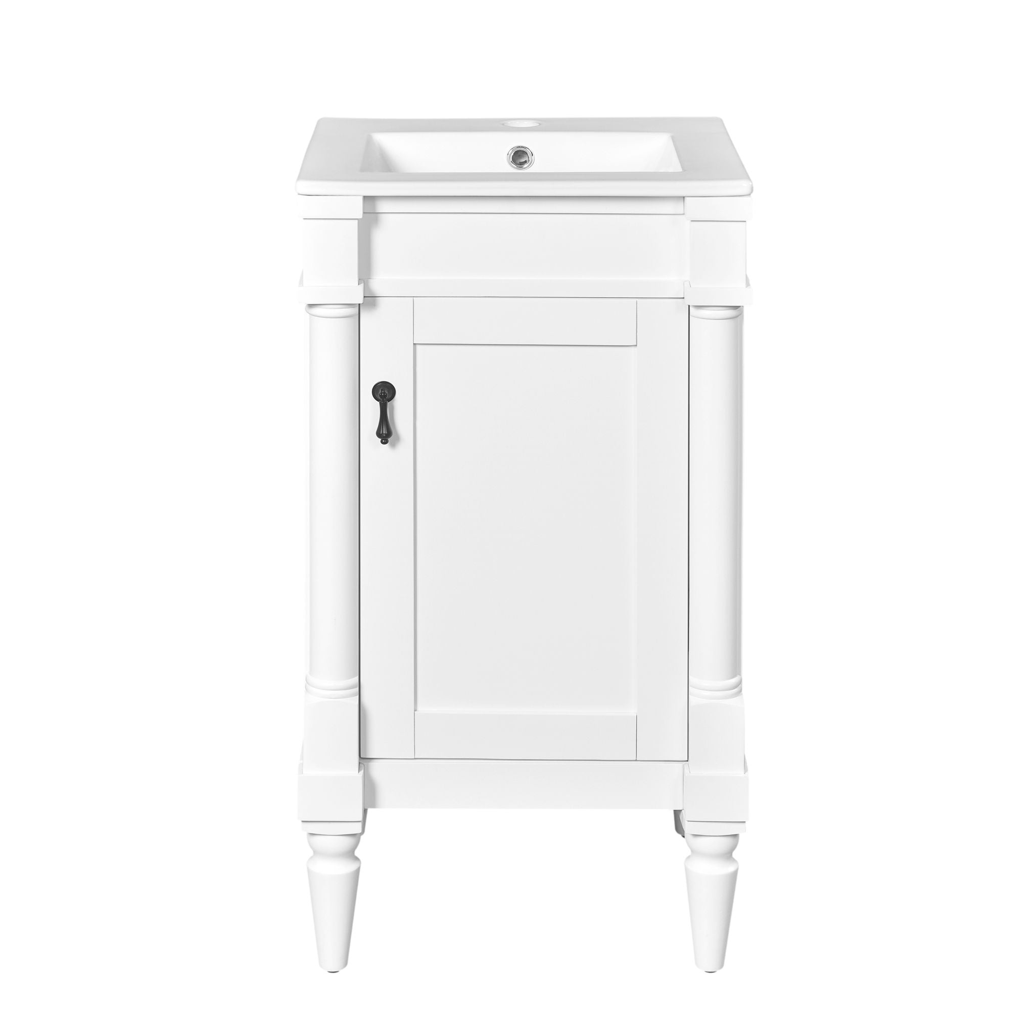 Bathroom Vanity With Sink, Storage Cabinet With Door, Drop In Sink, Compact Freestanding Design