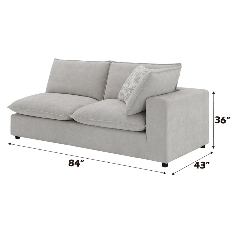 Marisa - Modular RF Loveseat With 2 Pillows - Beige Boucle