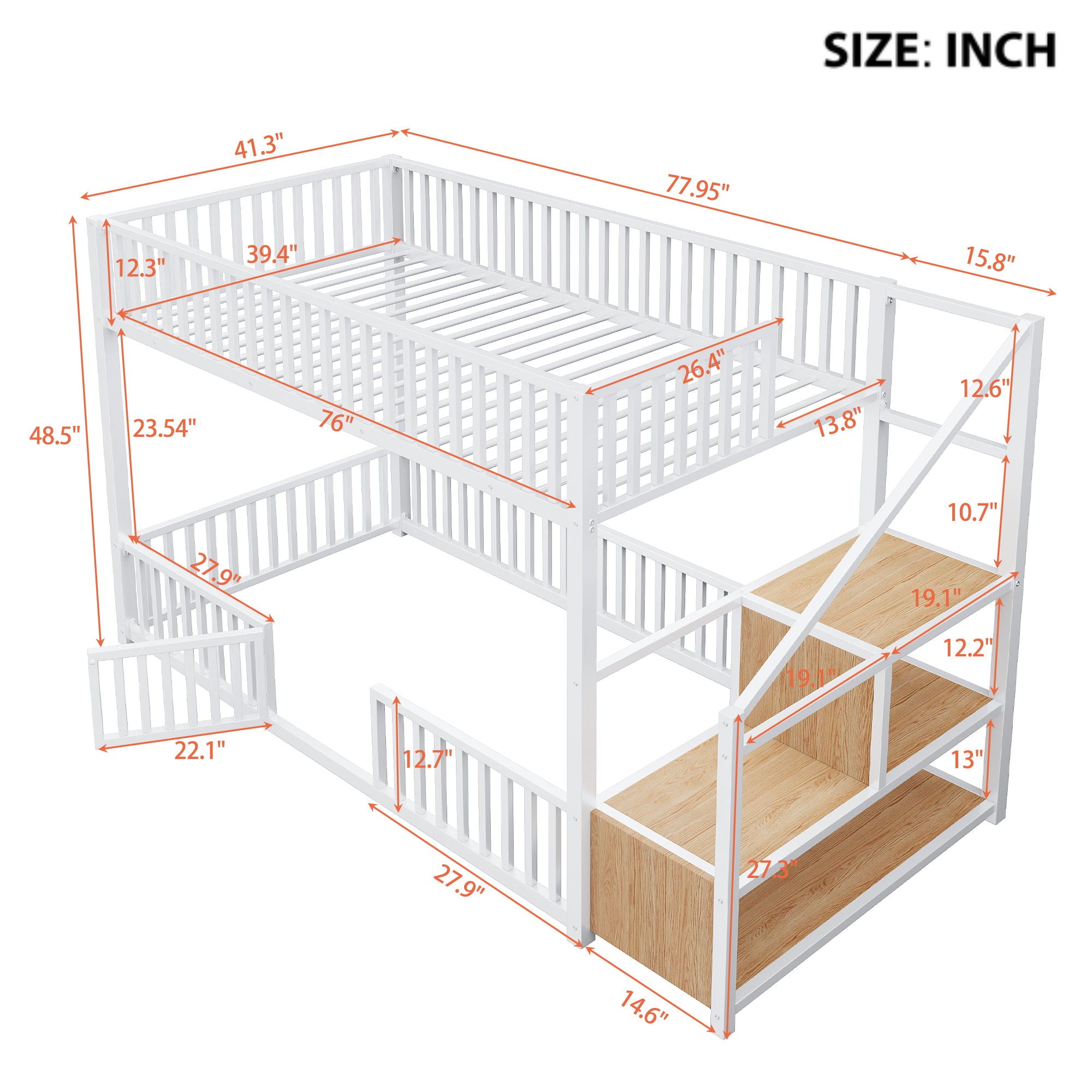 Bunk Bed With Storage Ladder, Compact Design