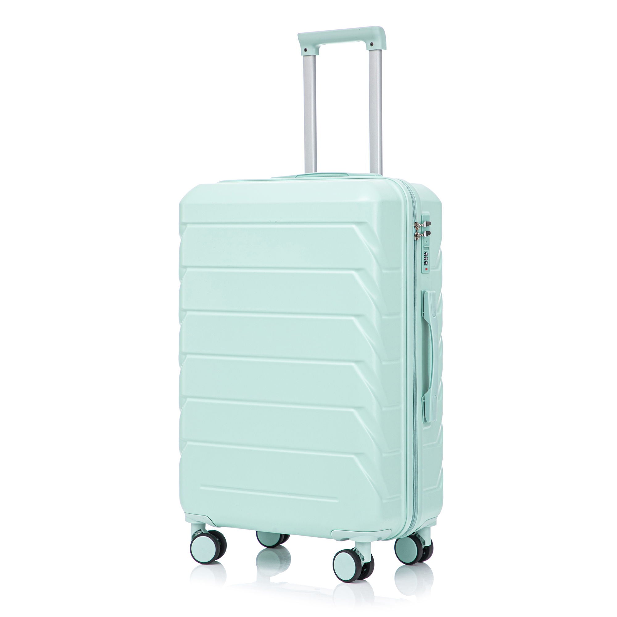 Hard Shell Luggage With Scratch Resistant Surface, 4 Wheels, Combination Lock & Side Hooks