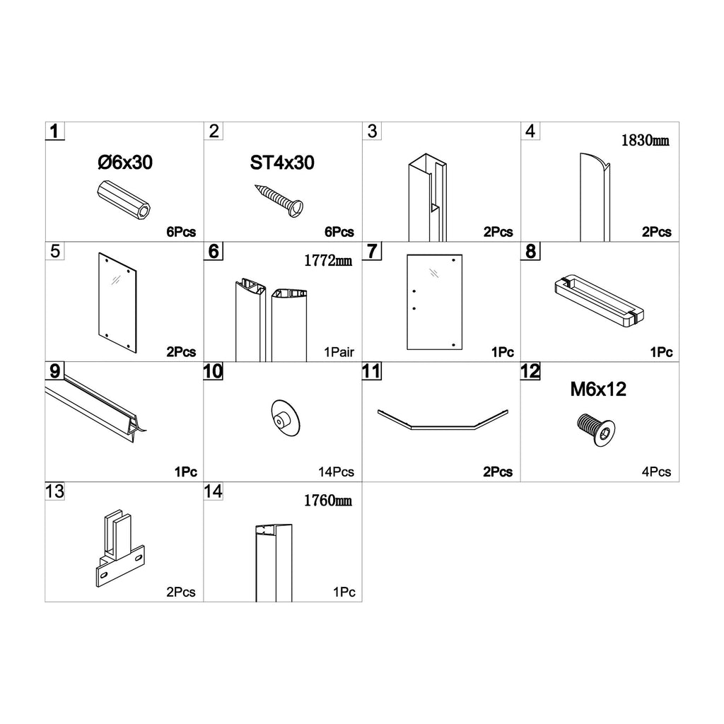 Diamond Shaped Corner Shower Door, Inward Sliding, Stainless Steel Frame