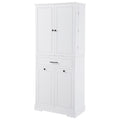 Freestanding Bathroom Storage Cabinet With Doors, Drawers, And Tilt Out Laundry Hamper - White