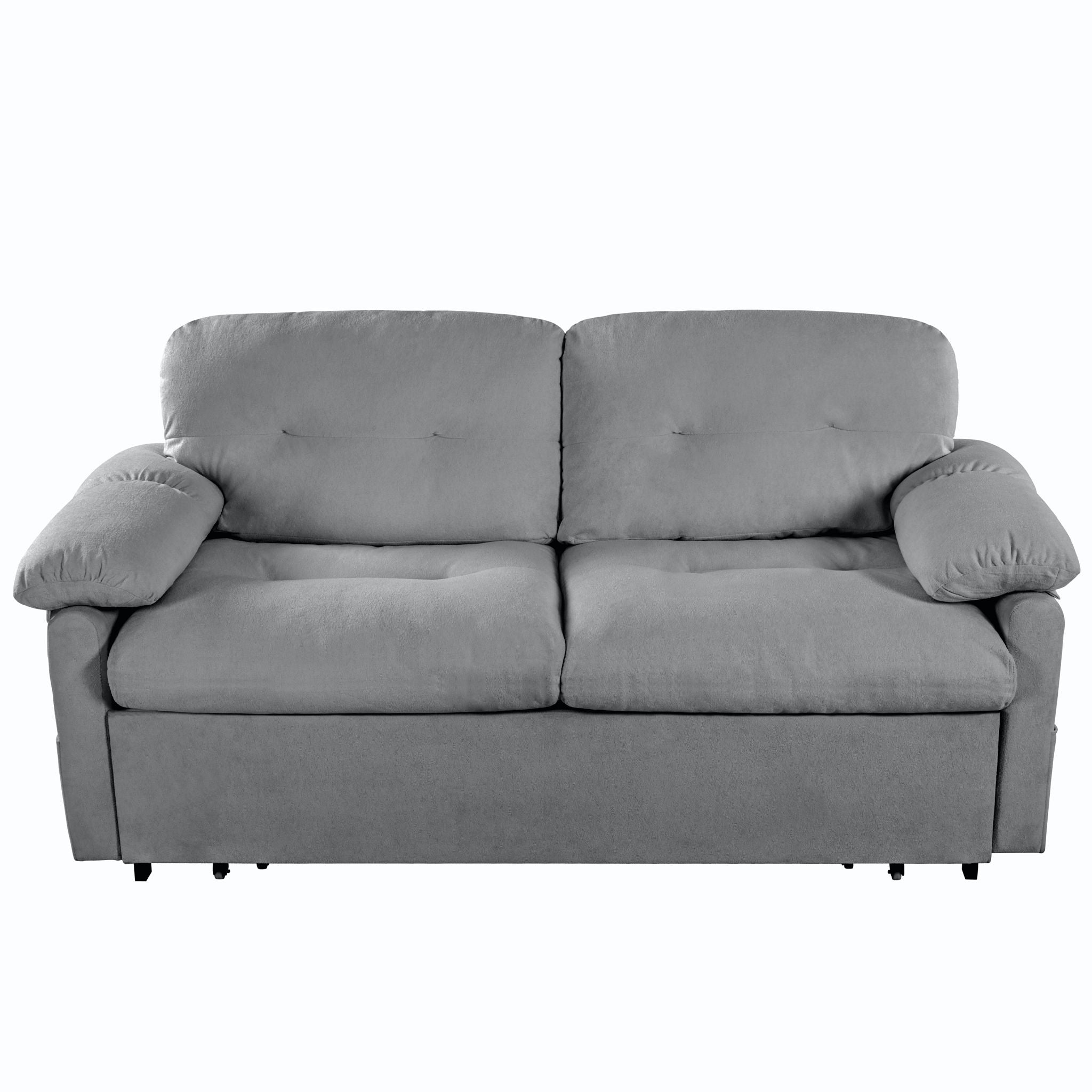Convertible Pull Out Sofa Bed Queen Size, 3 In 1 With Side Storage