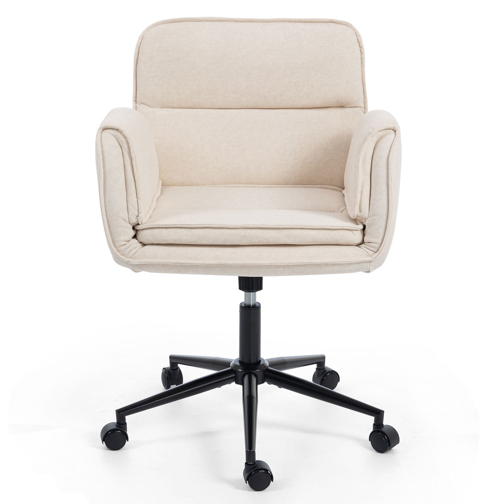Criss Cross Swivel Desk Chair With Adjustable Armrests & Wheels For Home Office
