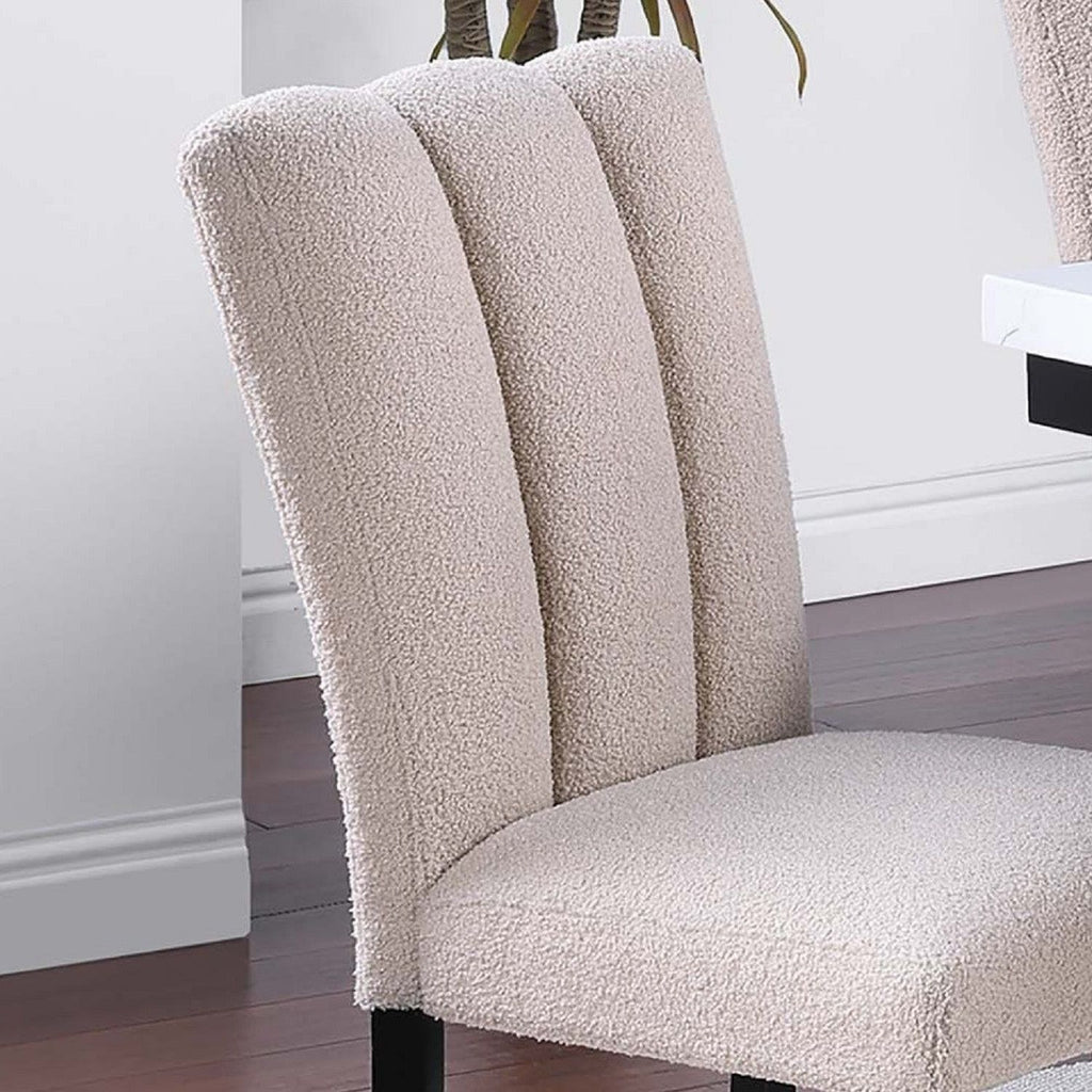 Upholstered Dining Chairs With Channel Tufting (Set of 2) - Black / Black / Neutral / Neutral