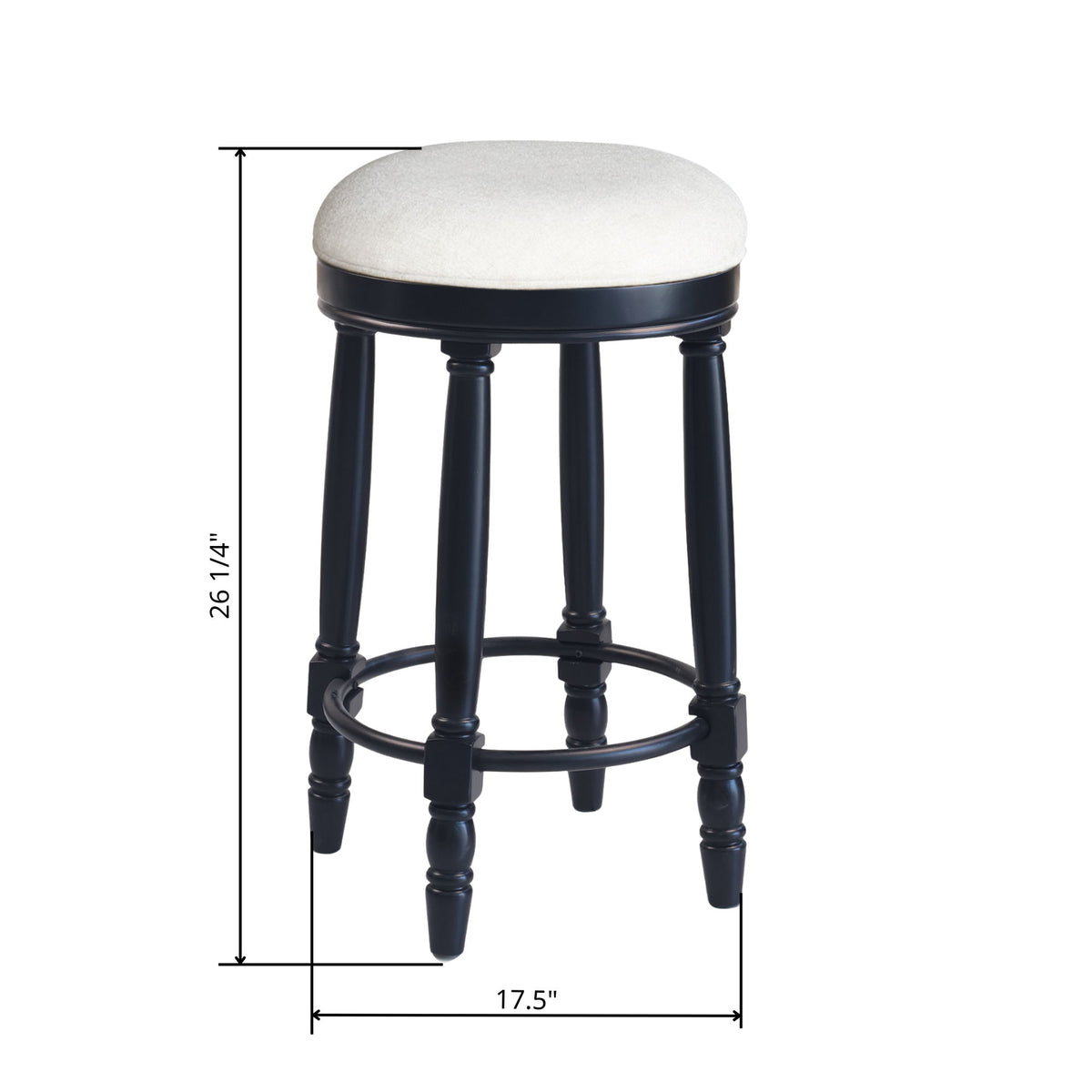 360° Swivel Wooden Barstools With Upholstered Seat, Counter Height (Set of 2)