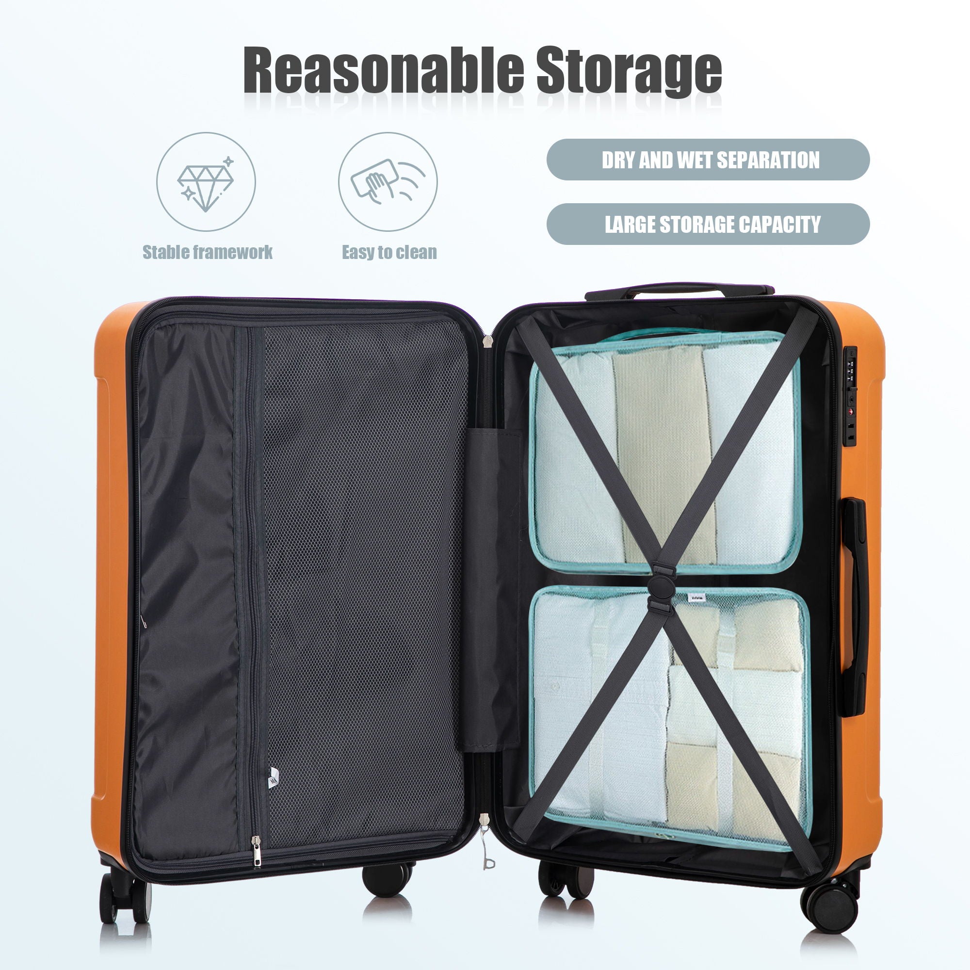 Spinner Luggage Set 20" / 24"/ 28", Lightweight Hard Shell With 360° Silent Wheels