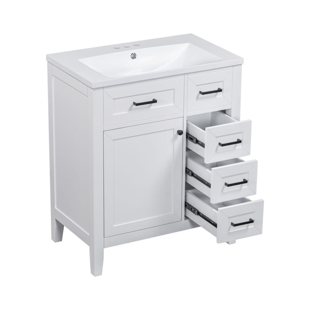 Modern Bathroom Vanity With Sink Combo, 3 Drawers, Undermount Drop-In Sink