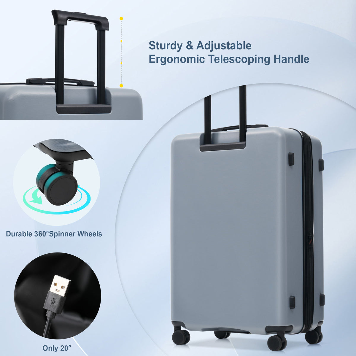 Hardside Luggage Set 5 Piece With Front Opening