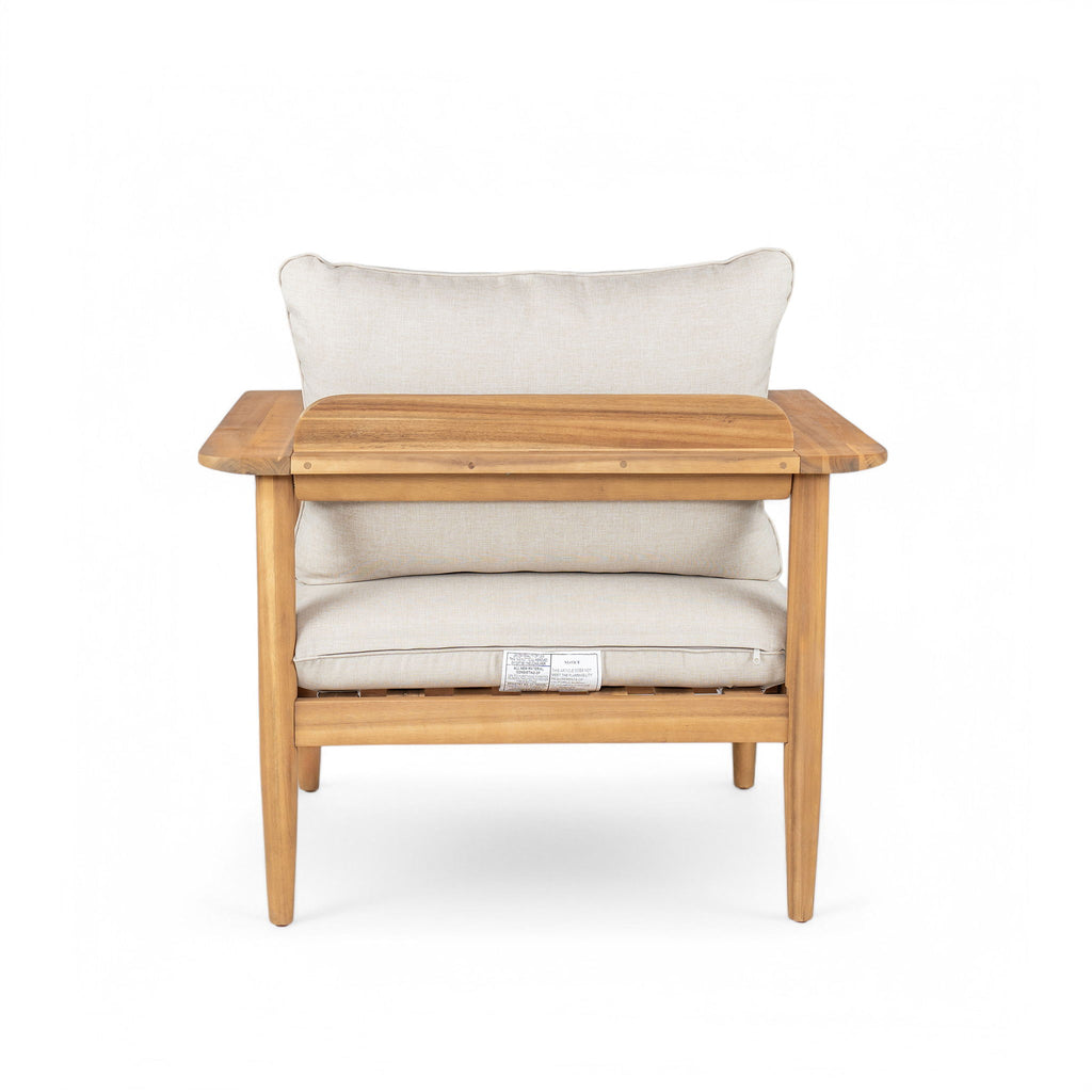 Terassi - Outdoor Lounge Chair (Set of 2) With Cushions - Beige / Light Teak