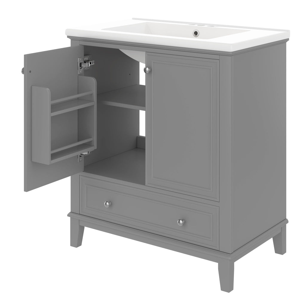 Modern Bathroom Vanity With Sink Combo, Doors And Drawer