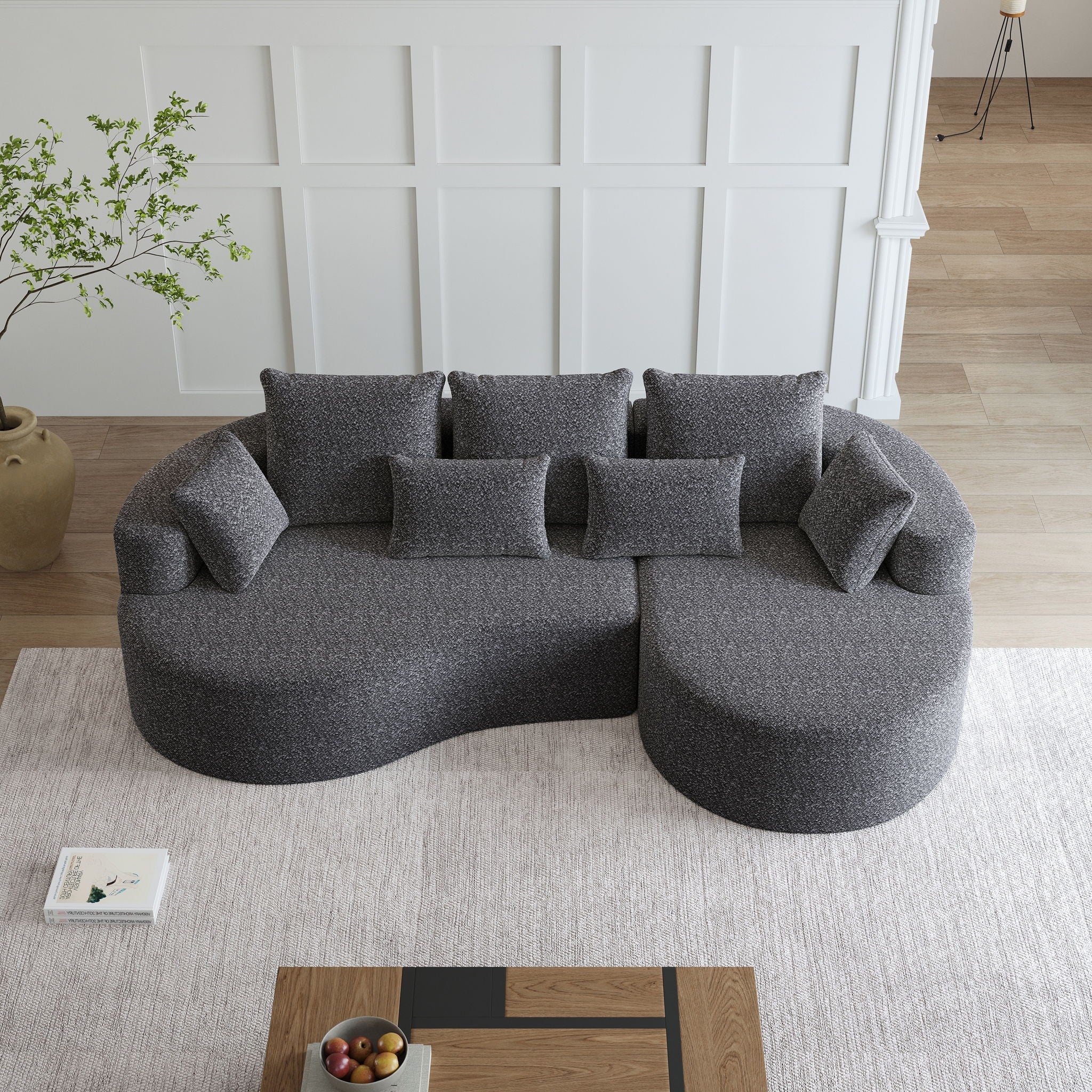 Curved Oversized Sectional Sofa With Extra Deep Seat