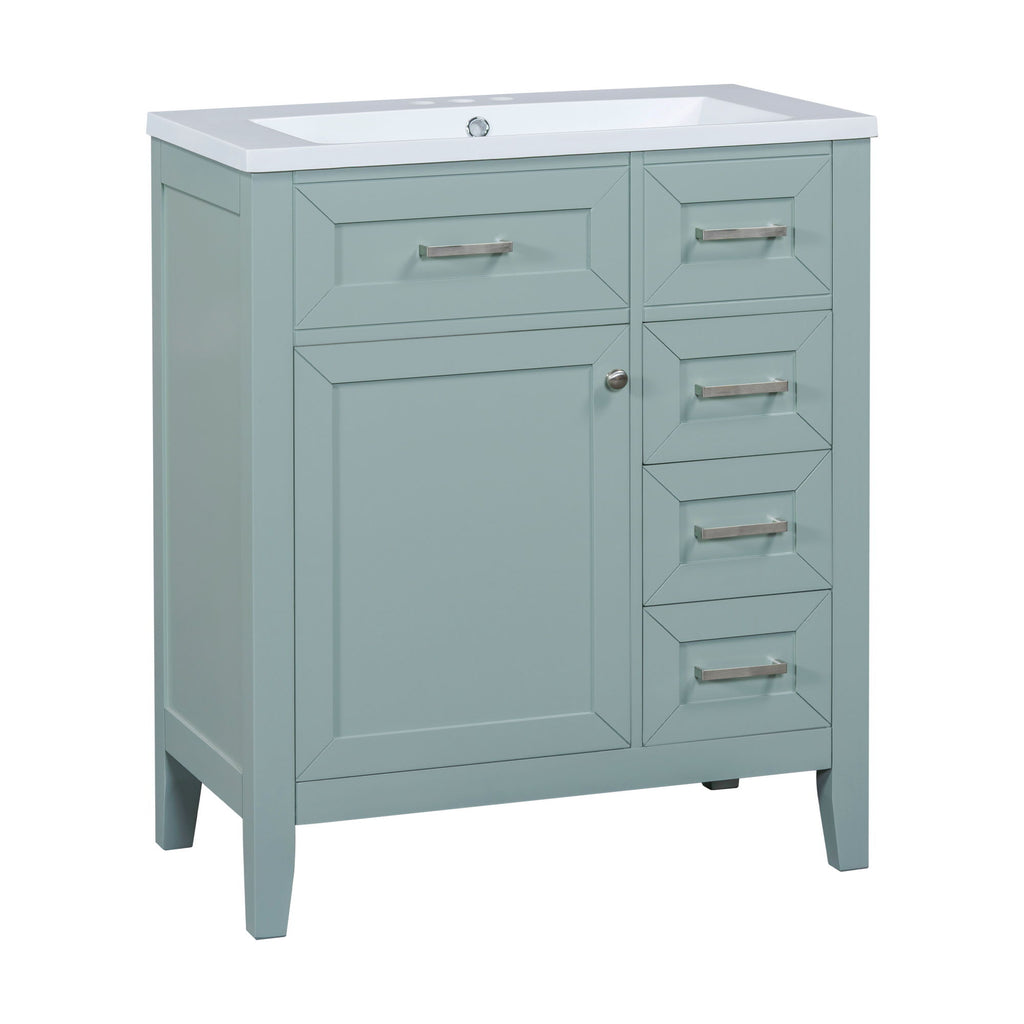 Modern Bathroom Vanity With Sink Combo, 3 Drawers, Undermount Drop-In Sink