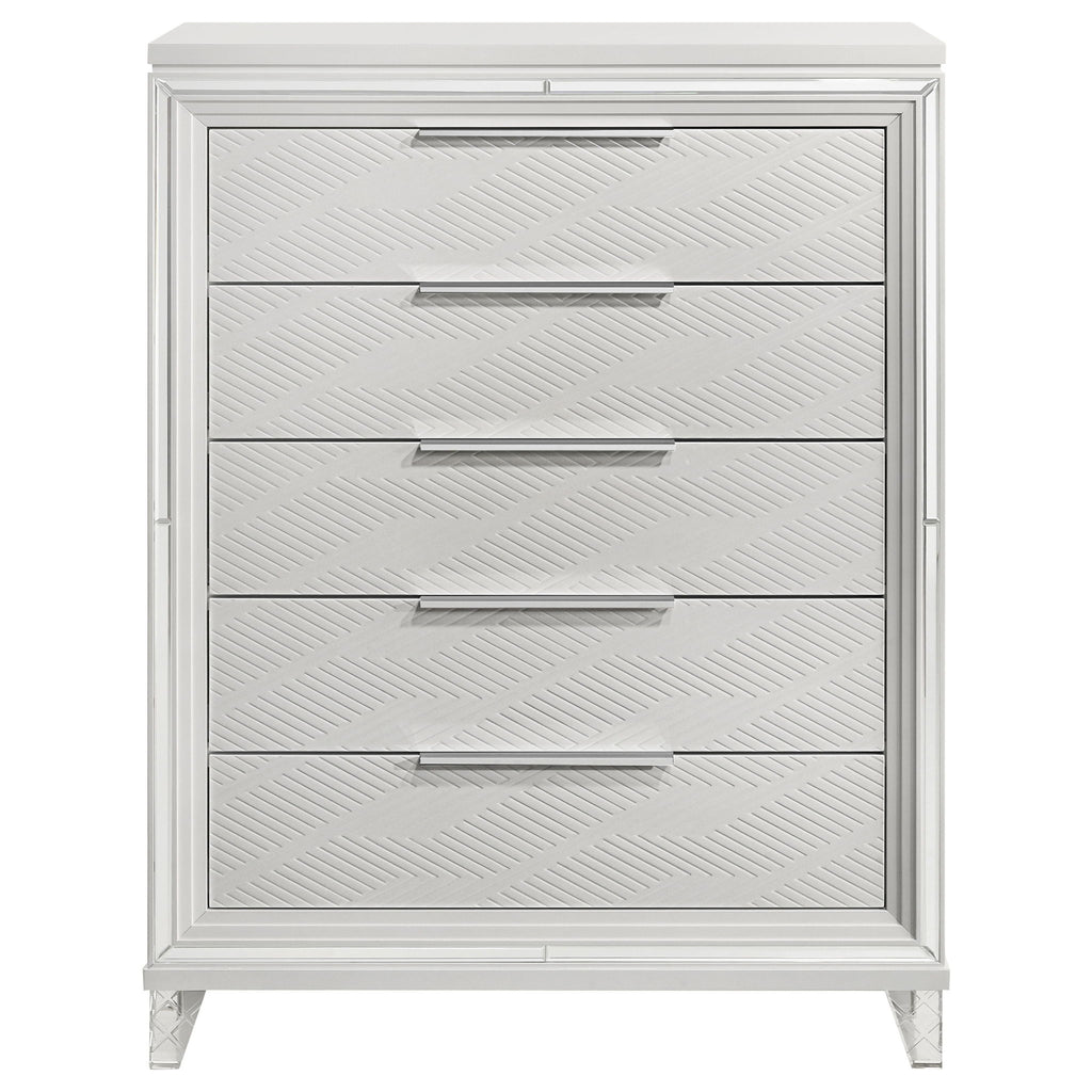5 Drawer Bedroom Chest Of Drawers - White
