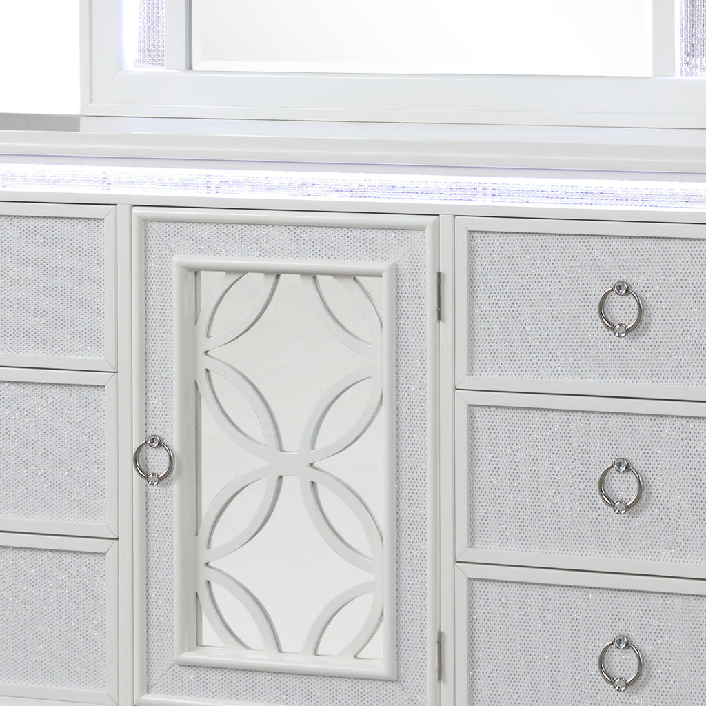 Abigale - 6 Drawer Dresser With LED (Includes Dresser Only, Mirror Not Included) - White