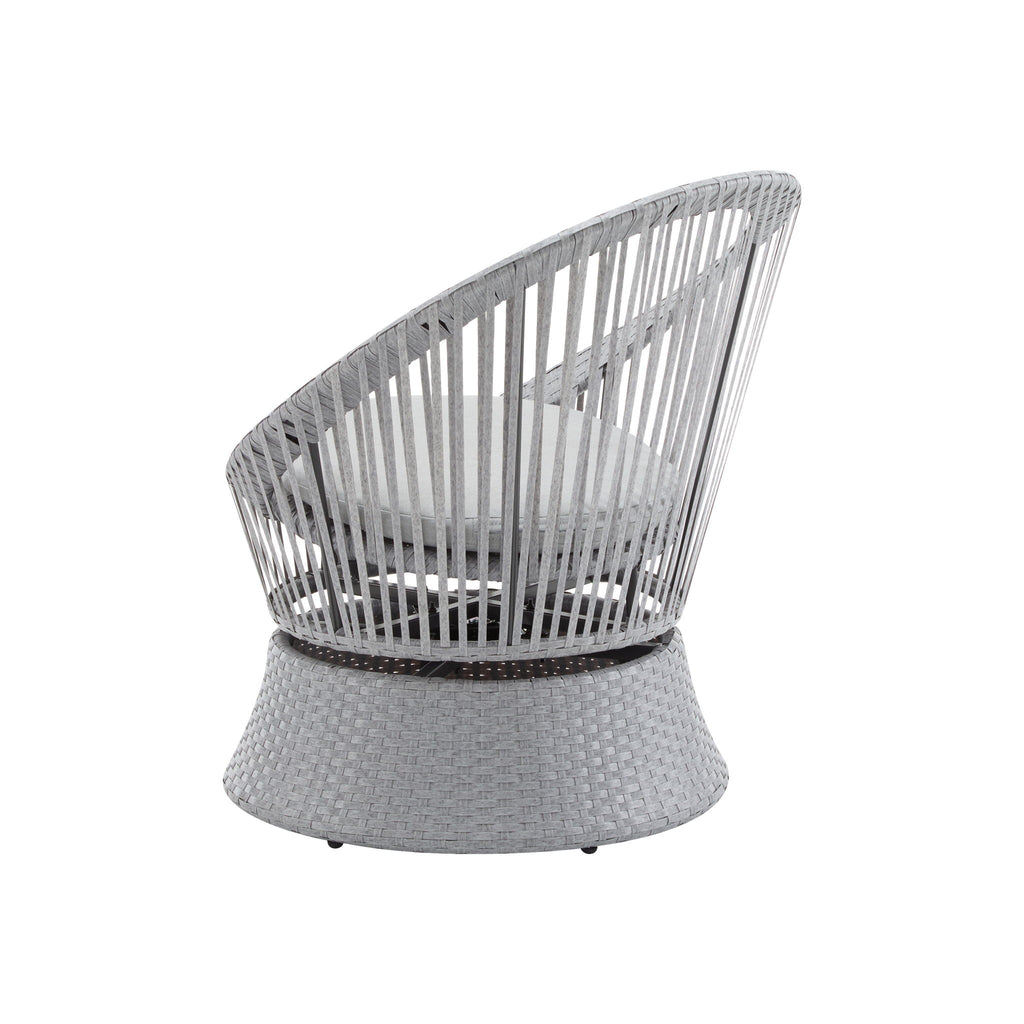 Modern Swivel Wicker Lounge Chair With Round Design