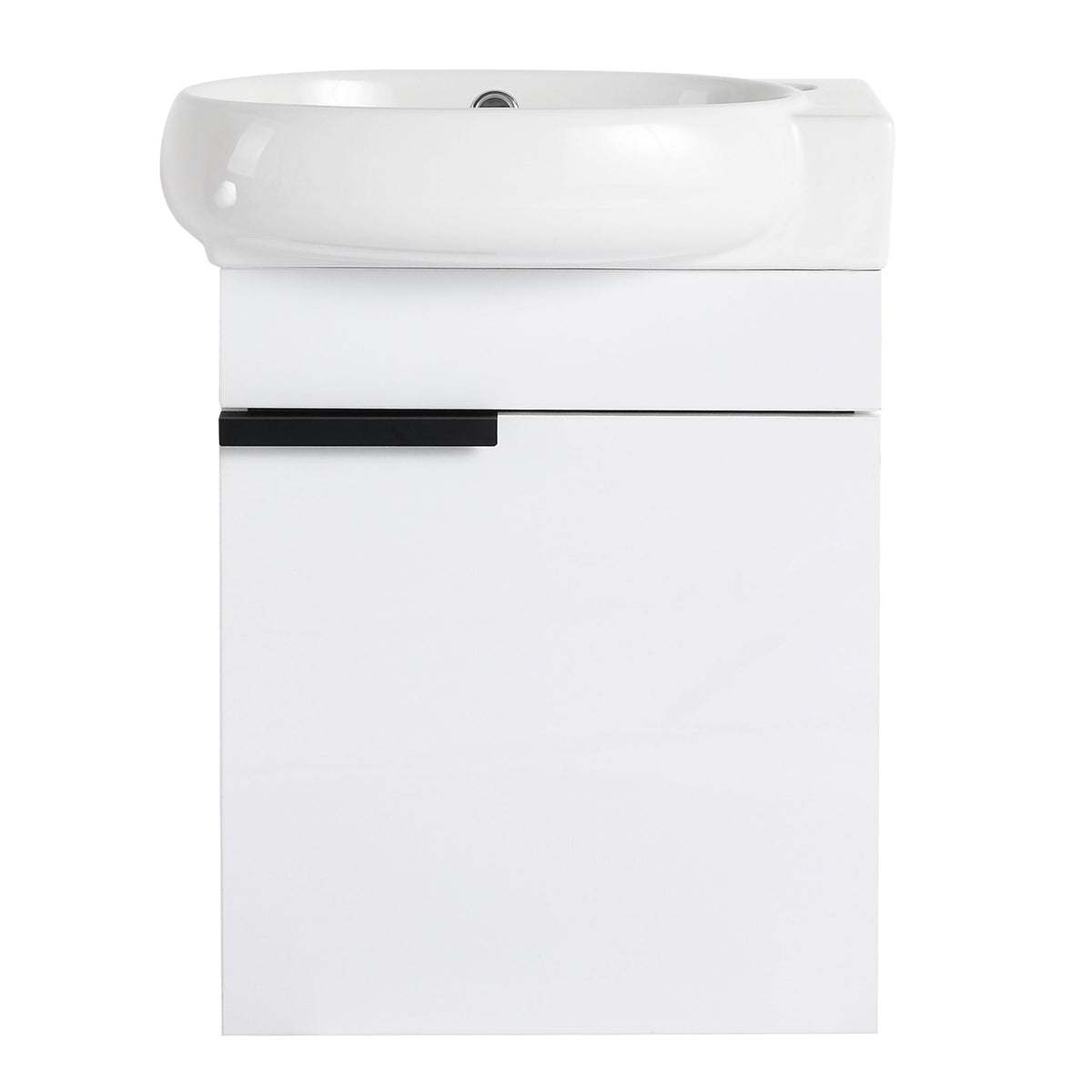 Soft Close Doors Bathroom Vanity With Sink, Compact Wall Mounted Design Basin