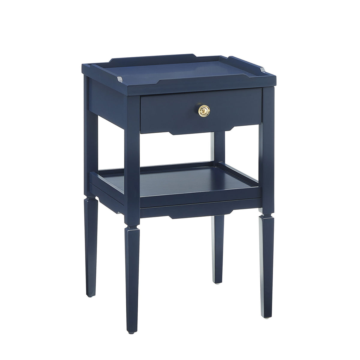 Foley - 1 Drawer Nightstand With Pull - Dark Blue