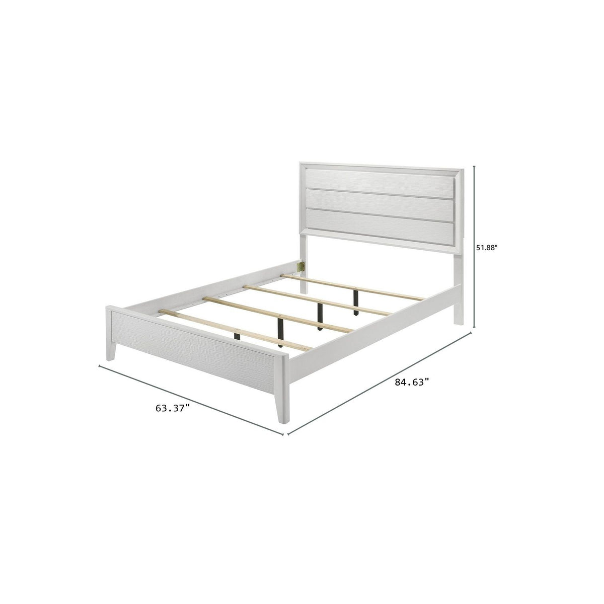 3 Piece Contemporary Bed Set With Wave Texture Panels And Angled Legs