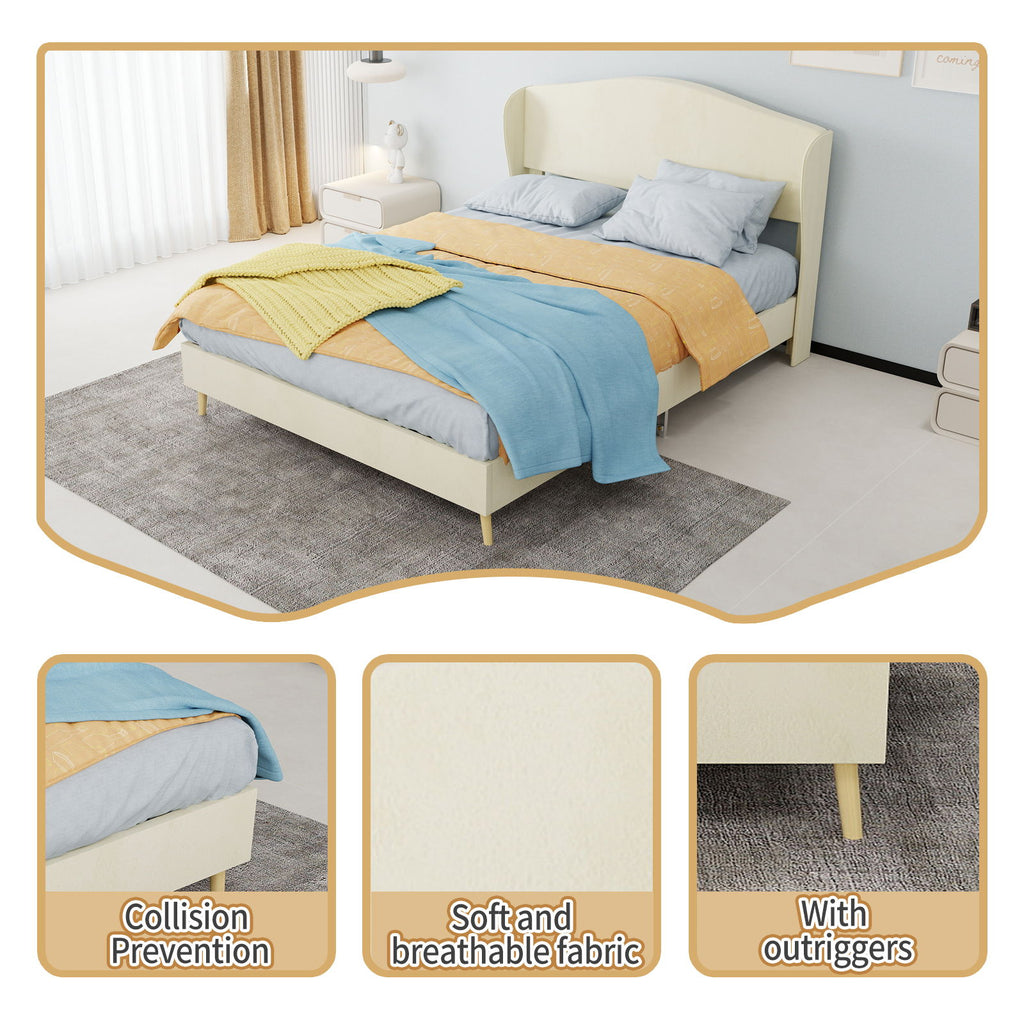 Upholstered Bed, Tufted Headboard, Comfortable Sleep