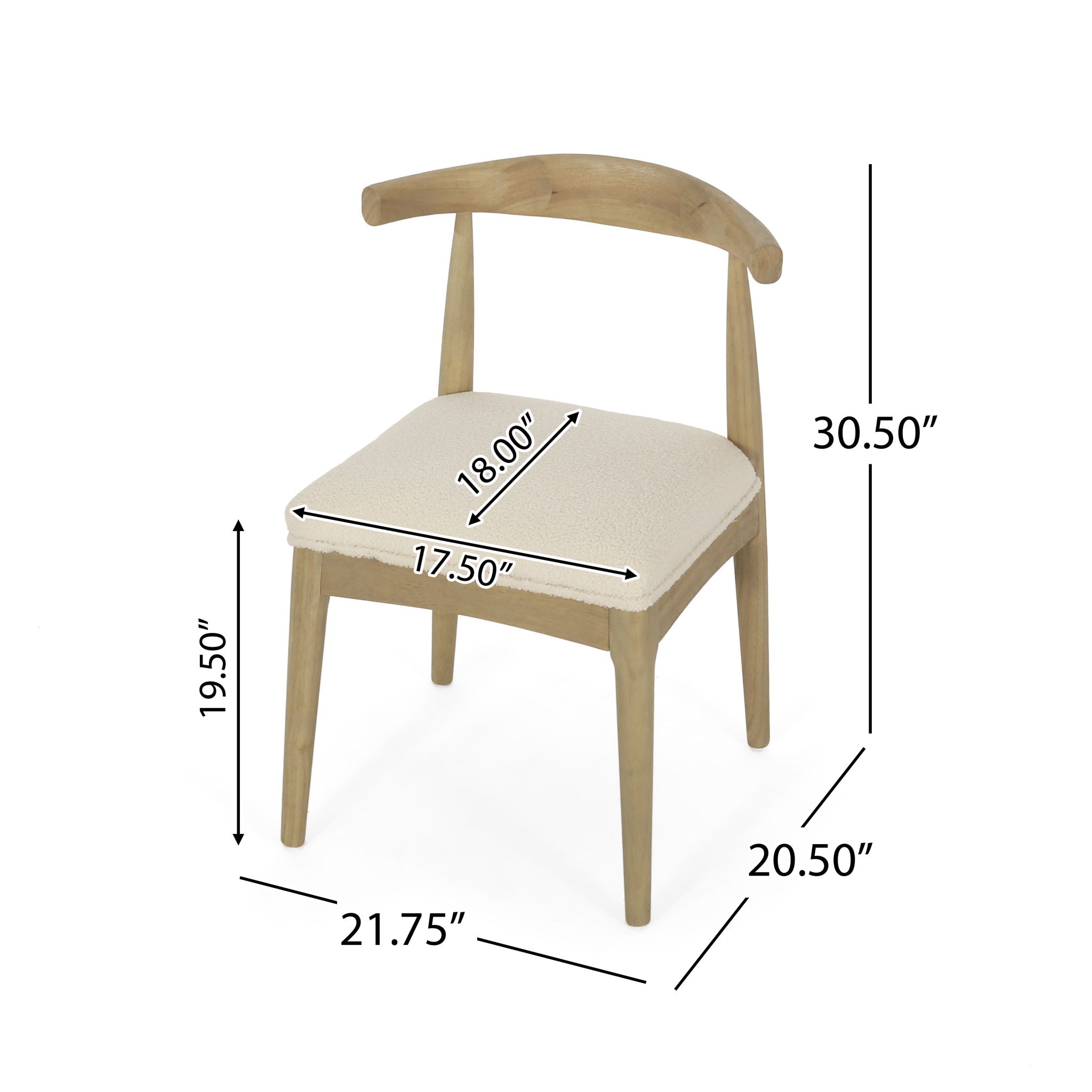 Mid Century Modern Dining Chair Set With Upholstered Seating