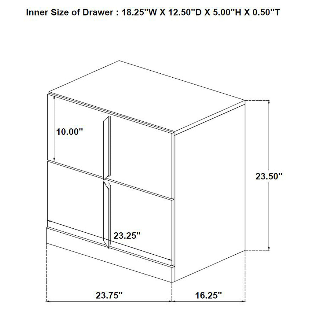Lauryn - 2 Drawer Nightstand - Gloss White