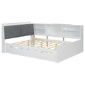 Platform Bed With Trundle, Shelves, And Storage Headboard