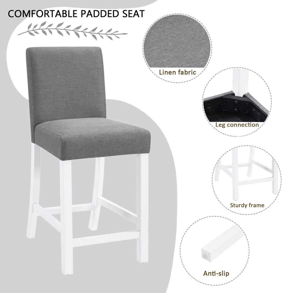 5 Piece Counter Height Table Set With 4 Chairs