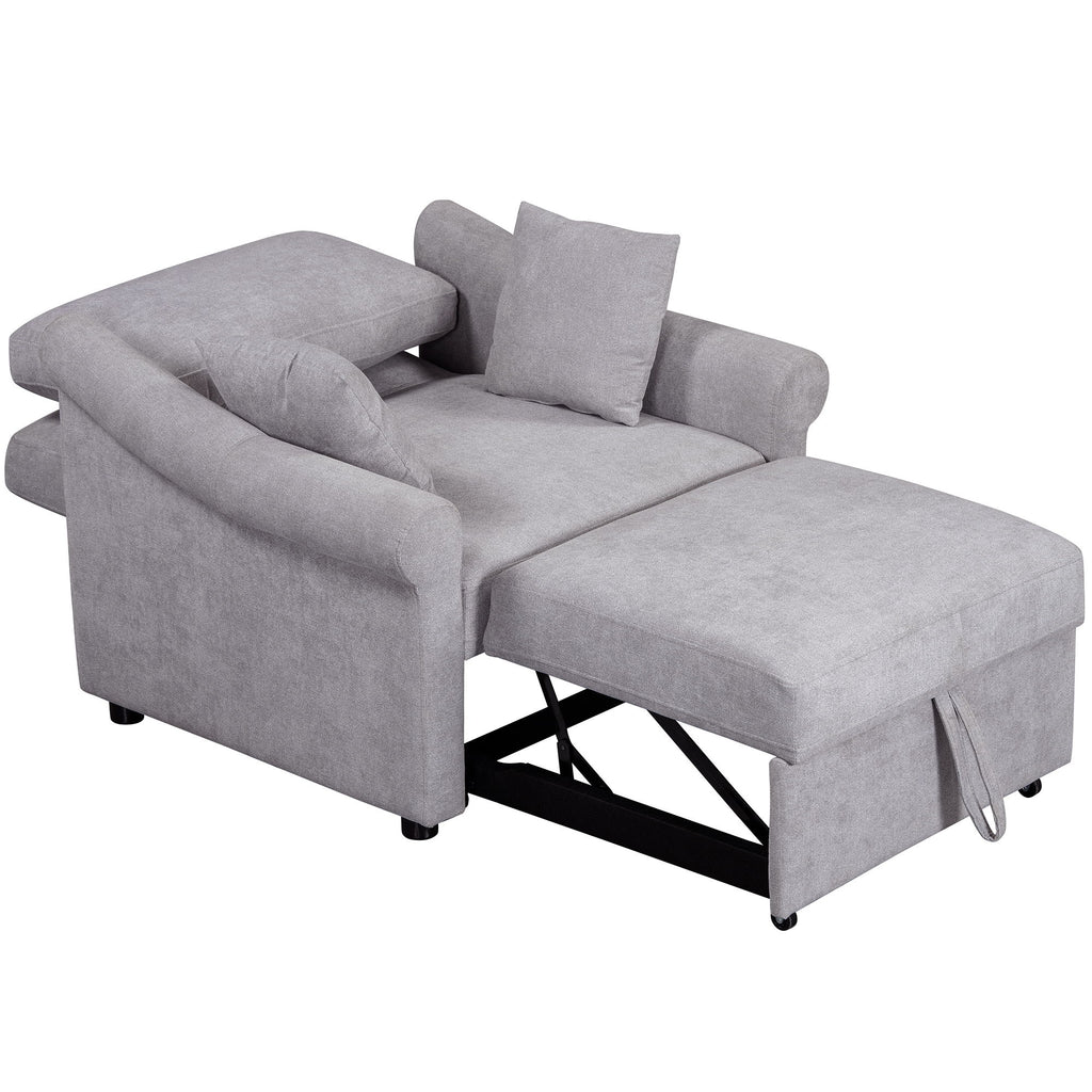 Convertible Sleeper Chair With Adjustable Backrest, 3 In 1 Lounger Chair Turns Into Bed, Single Bed For Living Room