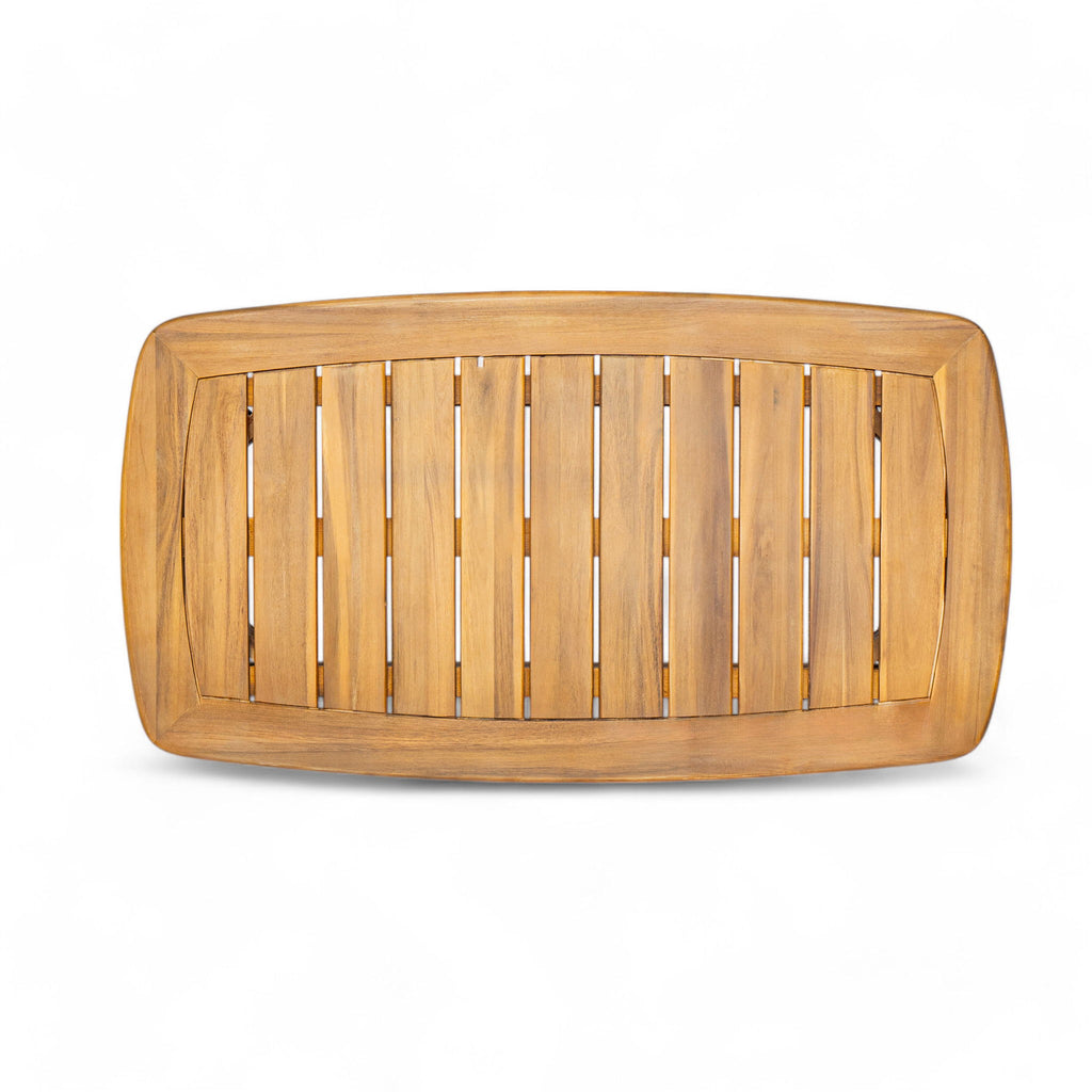 2 Piece Outdoor Acacia Wood Conversation Set, Woven Rope Backrest Patio Seating Group, Woven Rope With Coffee Table For Porch - Light Teak / Beige