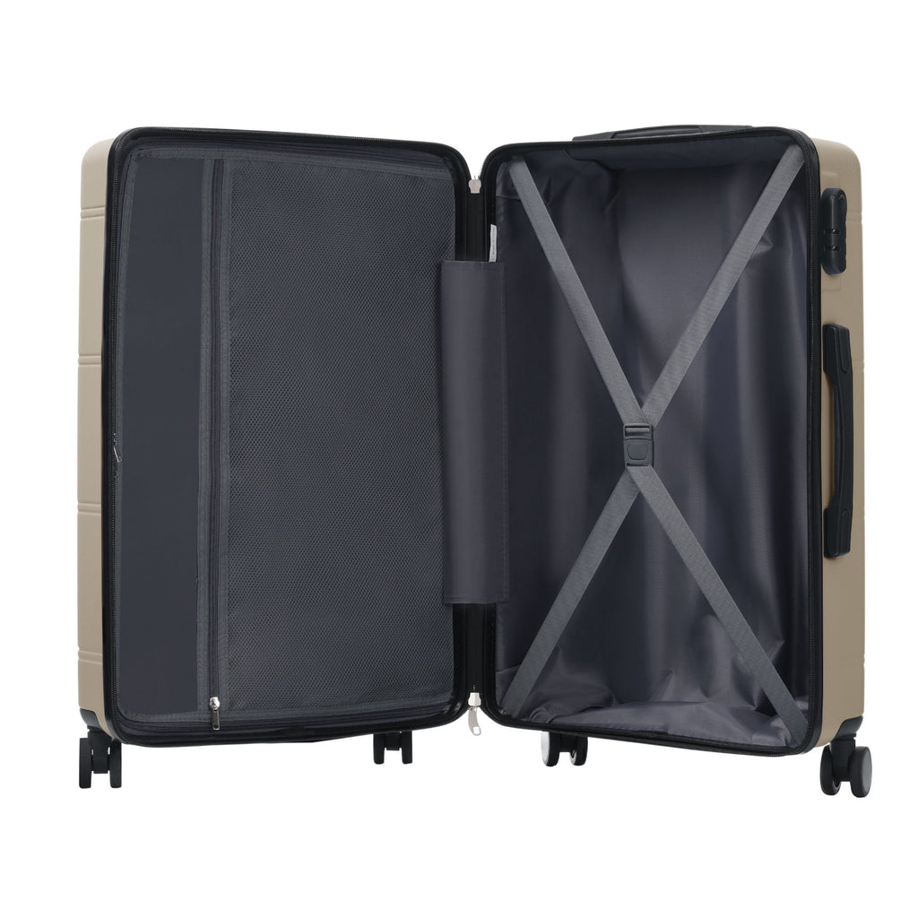 6 Piece Lightweight Hardshell Luggage Set With Double Spinner Wheels, Password Lock